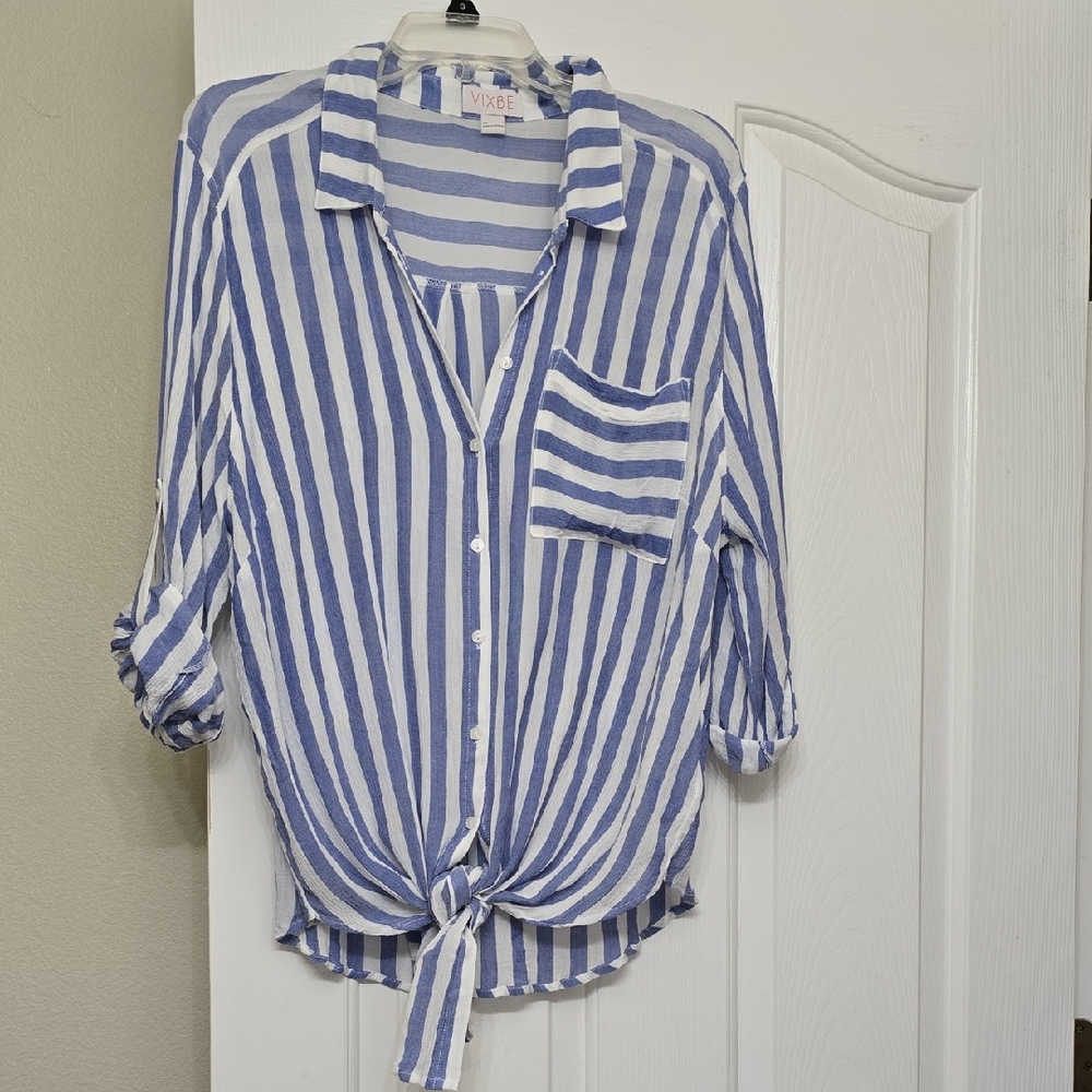 Blue Striped Button Down Shirt